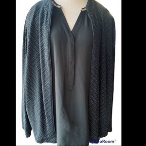 ❤️ 2/$25 Studio 1940 Sparkle Jacket with Violet and Claire Top. Size 3X.